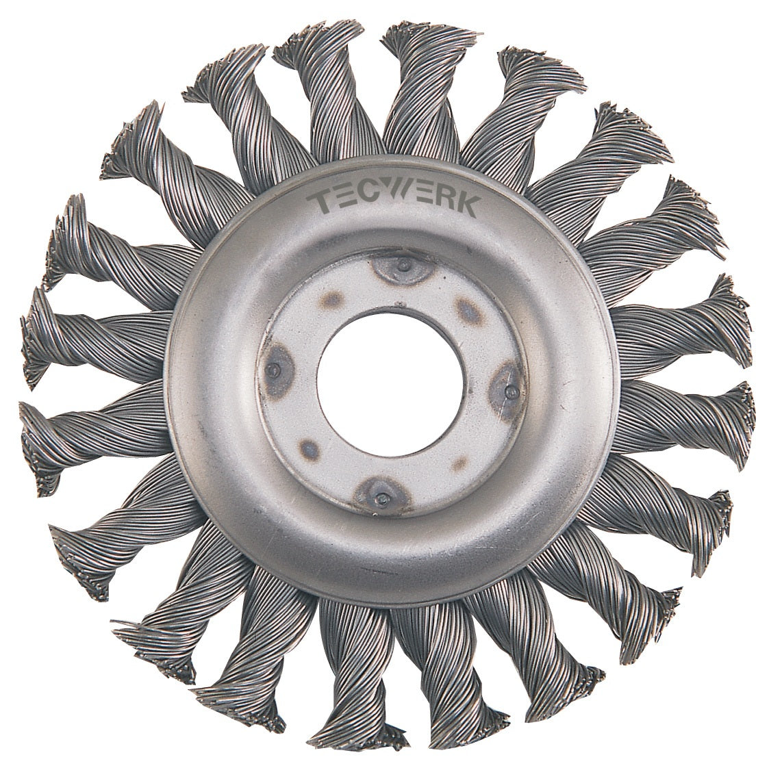 TECWERK Rundbürste 125 mm gezopft, Drahtstärke 0,5 mm, für Schweißnähte und Entgraten