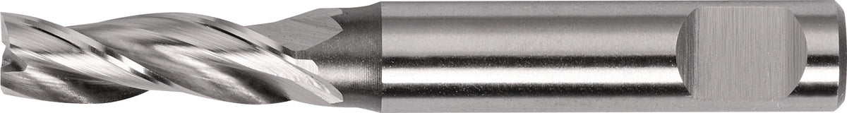 TECWERK Minibohrnutenfräser 2 mm HSS-Co8, 3 Schneiden, lang, DIN 1835 B, für Stahl & Guss