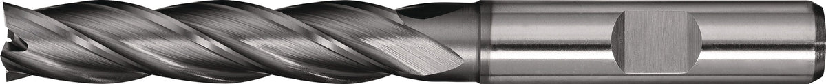 TECWERK Schaftfräser DIN 844 Typ N Ø 3 mm HSS-Co8 Vierschneider lang – für Stahl und Guss