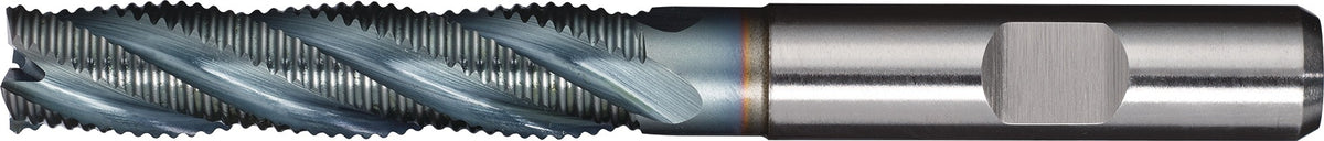 TECWERK Schaftfräser DIN 844 Typ HR D.25mm HSS-Co5 TiCN Weldon – Lang, 4 Schneiden