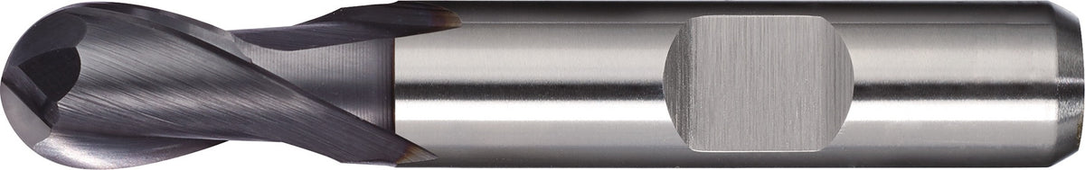 TECWERK Vollradiusfräser HSS-Co8 TiCN DIN 1835 B Ø2 mm extra kurz – für Stahl und Guss