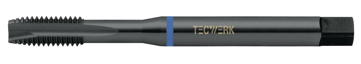 TECWERK Maschinengewindebohrer DIN 371B VA M3x0,5 mm HSS-Co nitriert und vaporisiert 6H