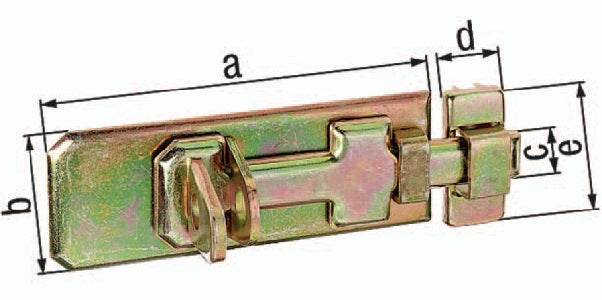 GAH Sicherheits-Schlossriegel 120 mm Stahl gelb verzinkt mit verdeckter Schraubplatte