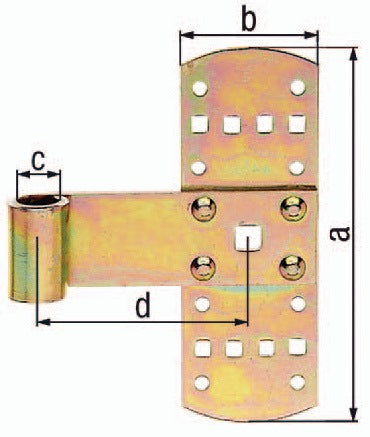 GAH Kreuzband 140 x 50 mm, Stahl galvanisch gelb verzinkt, 2 mm Stärke