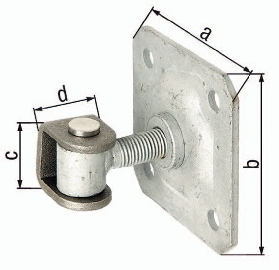 GAH Torband 100x100x37x30mm Stahl rohr zum Anschweißen – verstellbar um 20 mm
