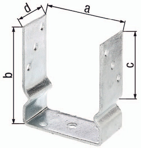 GAH U-Pfostenträger ETA-10/0210 feuerverzinkt 71x150x100x60 mm zum Aufschrauben