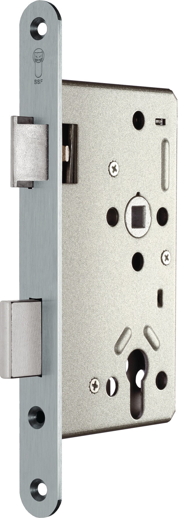 SSF Panik-Einsteckschloss Serie 20 APE Funktion E – DIN rechts, Edelstahl, für Holz- und Stahltüren