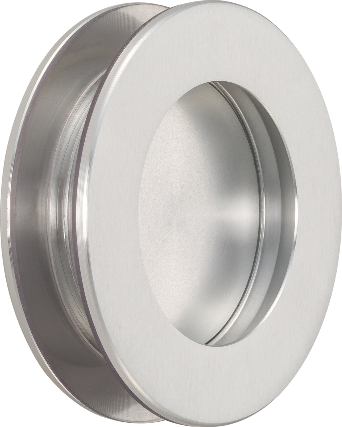 KWS Muschelgriffpaar 5254 aus Aluminium, silberfarbig eloxiert, Einlass-Ø 50 mm für Schiebetüren