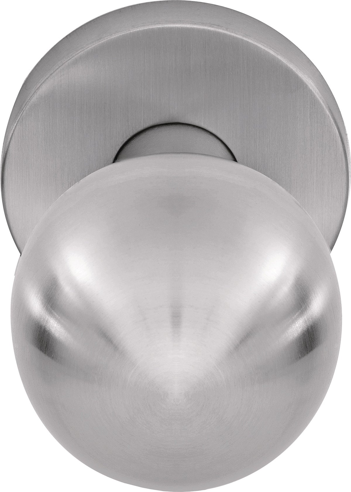 OGRO Türknopf 3548/6500 AL Aluminium F1 Satino, gerade, fest auf Rundrosette, DIN links/rechts