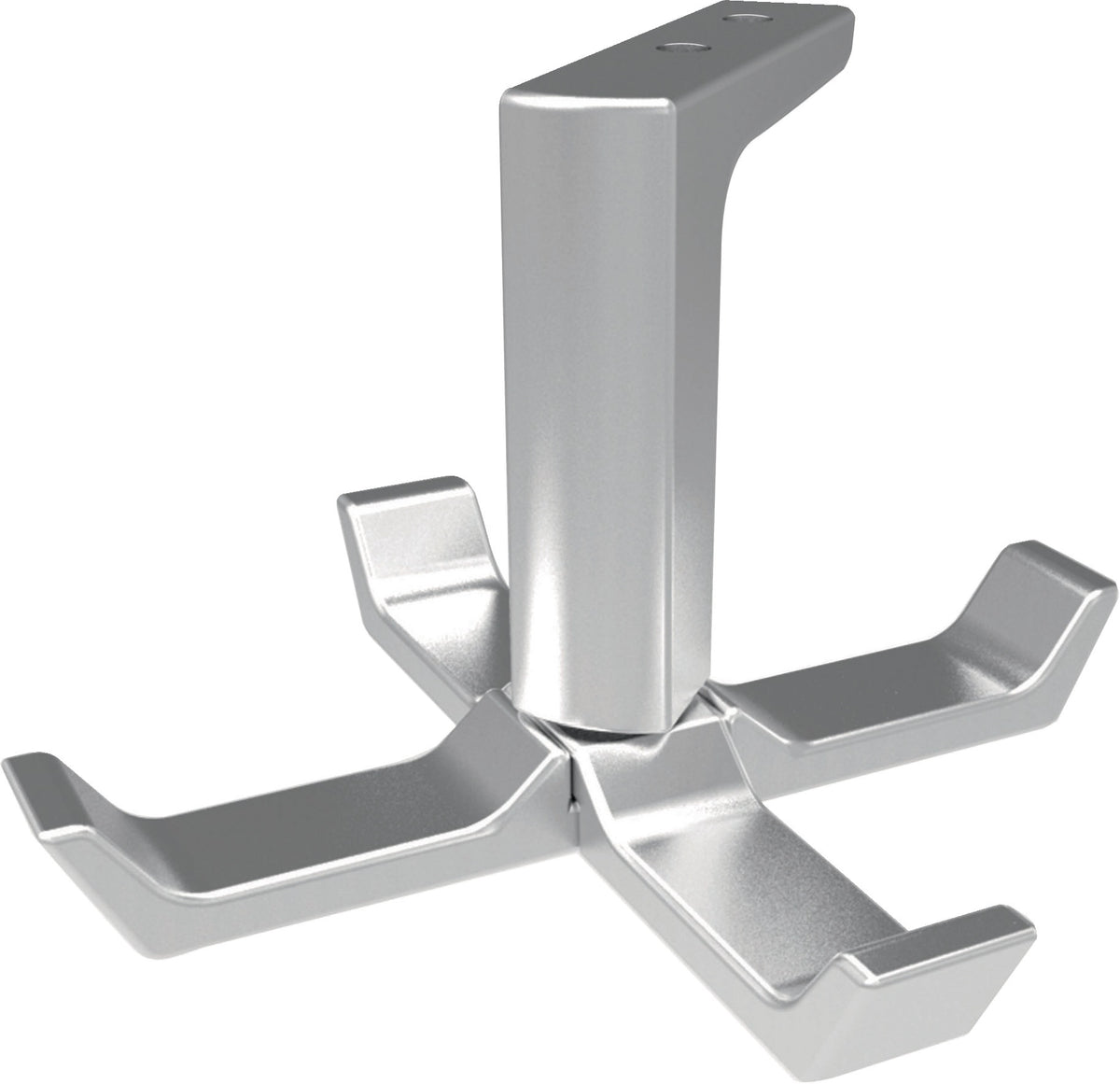 Decken-Mantelhaken 0201 vierfach von HERMETA – drehbar, Aluminium eloxiert, 83 mm Ausladung