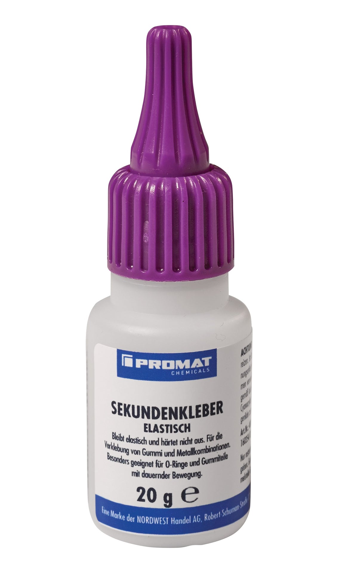 PROMAT CHEMICALS Sekundenkleber elastisch 20g farblos – 10er Pack für Gummiverklebungen