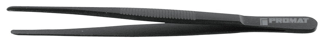 PROMAT Universalpinzette 145 mm vernickelt – stumpf-breite gezahnte Spitzen