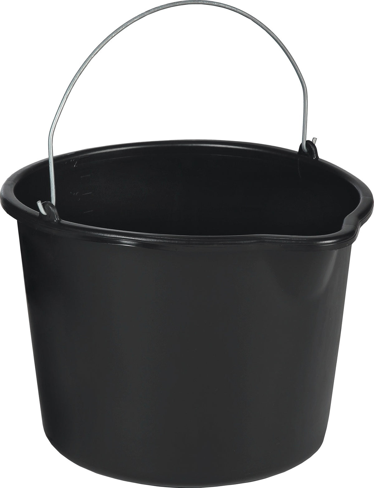 JOPA Baueimer 12 l mit Tülle, schwarz, Polyethylen, verzinkter Bügel, Liter-Skala