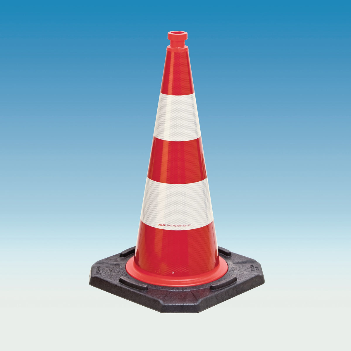 NORDWEST Leitkegel H.500mm mit 2 Streifen Typ A (RA1), TL+BASt, 3,20 kg, 33x33cm