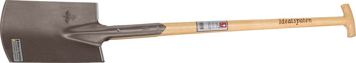 IDEAL Bauspaten 285 x 185 / 180 mm Größe 2 Gärtner Form mit Trittschutz und Eschen-T-Stiel