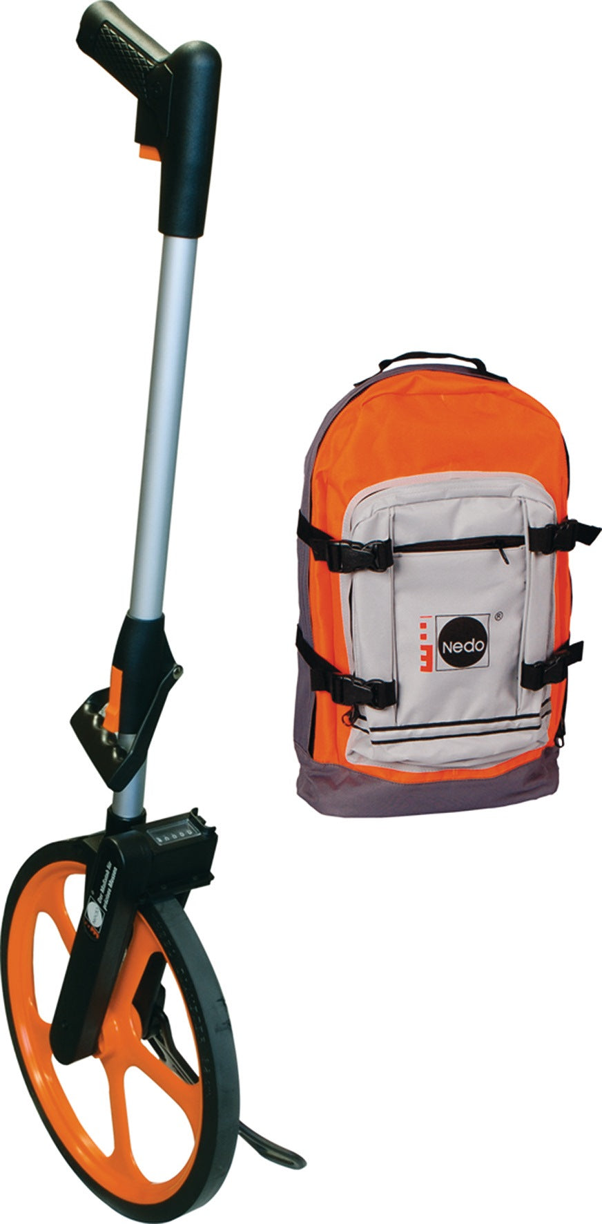 NEDO Leichtmessrad Set-ECONO 0-9.999,9 m – Präzisions-Messrad mit Trekkingrucksack