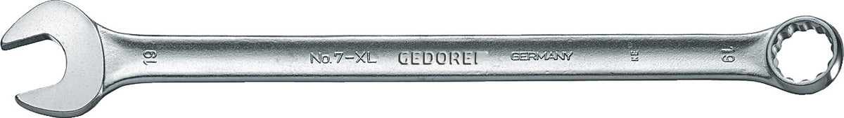 GEDORE Ringmaulschlüssel 7 XL SW 8 mm, 170 mm, Form A extra lang, CV-Stahl verchromt