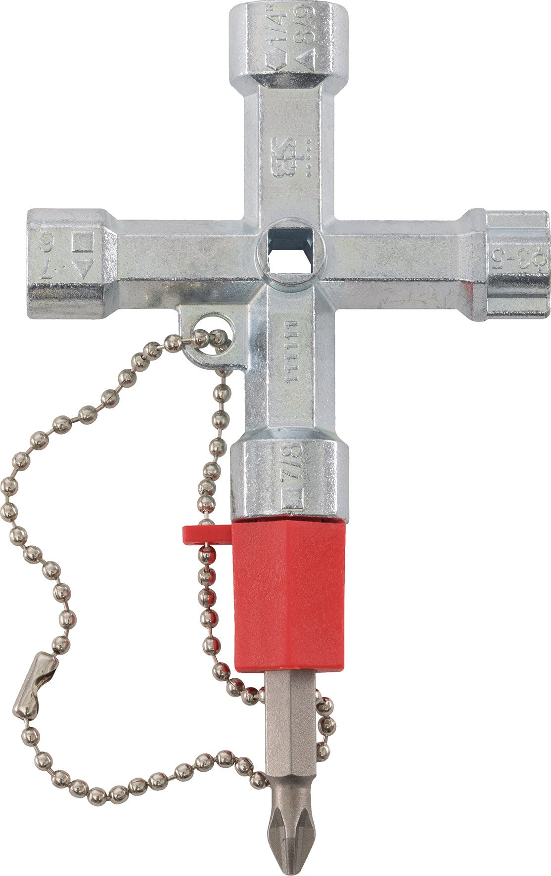 Schuebo Schaltschrankschlüssel Doublehead Key mit 11 Funktionen und Bitadapter