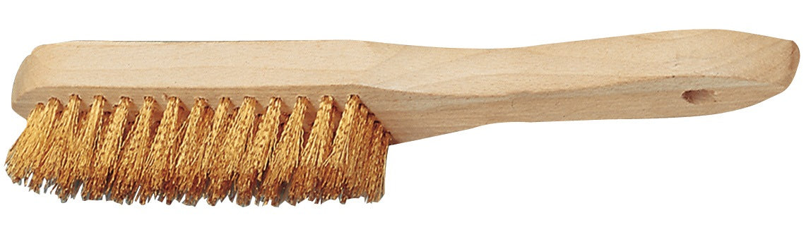 PROMAT Drahtbürste 295 mm Messing 0,3 mm 2-reihig mit Holzrücken