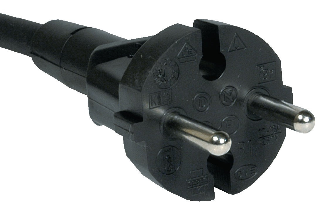 JÄGER DIREKT Anschlussleitung H05VV-F 3x1,5mm² 3m mit Winkelstecker – Schwarz für Innenbereiche