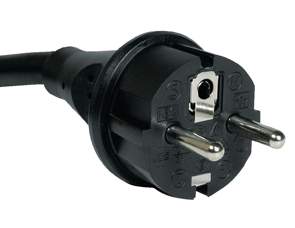 JÄGER DIREKT Anschlussleitung H05VV-F 3x1,5mm² 3m mit Winkelstecker – Schwarz für Innenbereiche