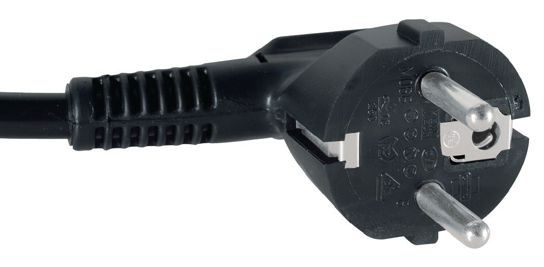 JÄGER DIREKT Anschlussleitung H05VV-F 3x1,5mm² 3m mit Winkelstecker – Schwarz für Innenbereiche