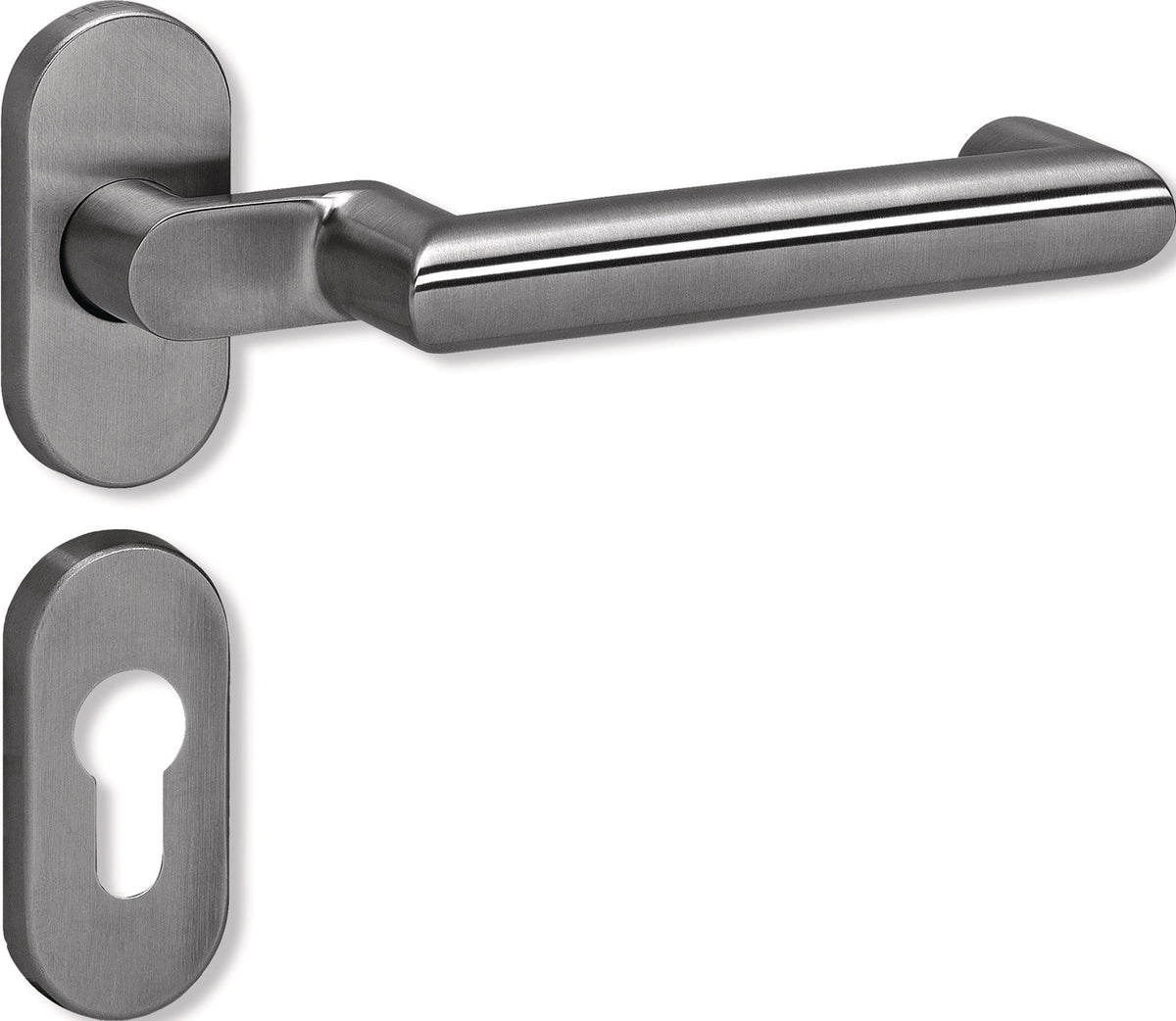 HEWI Profiltürgarnitur 162XAH03.647 Edelstahl PZ-PZ Wechselgarnitur für Türstärke 38,1-48 mm