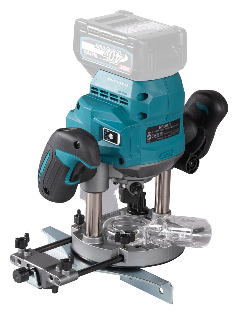 Makita Akku-Oberfräse 40V max – Power wie 1.700 W mit 60 mm Hub - RP001GZ