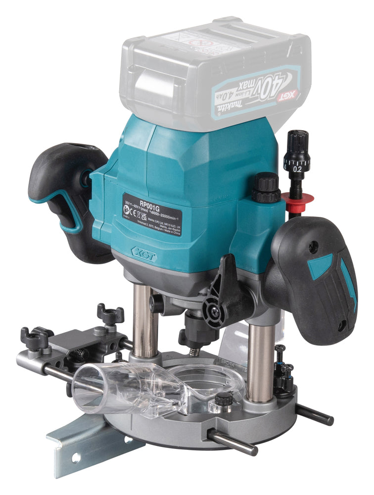 Makita Akku-Oberfräse 40V max – Power wie 1.700 W mit 60 mm Hub - RP001GZ