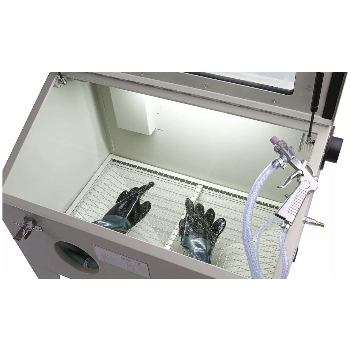 ZionAir Sandstrahlkabine 190L inkl. Zubehör, große Öffnungsklappe - Sandstrahlgerät Sandstrahler - SB19A