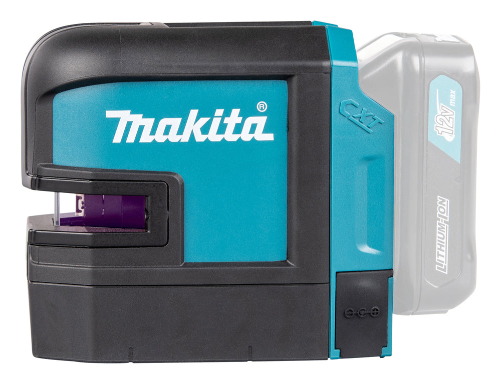 Makita Akku-Kreuzlinienlaser – grüne Linien, selbstnivellierend, IP54 & 20 h Laufzeit - SK105GDZ