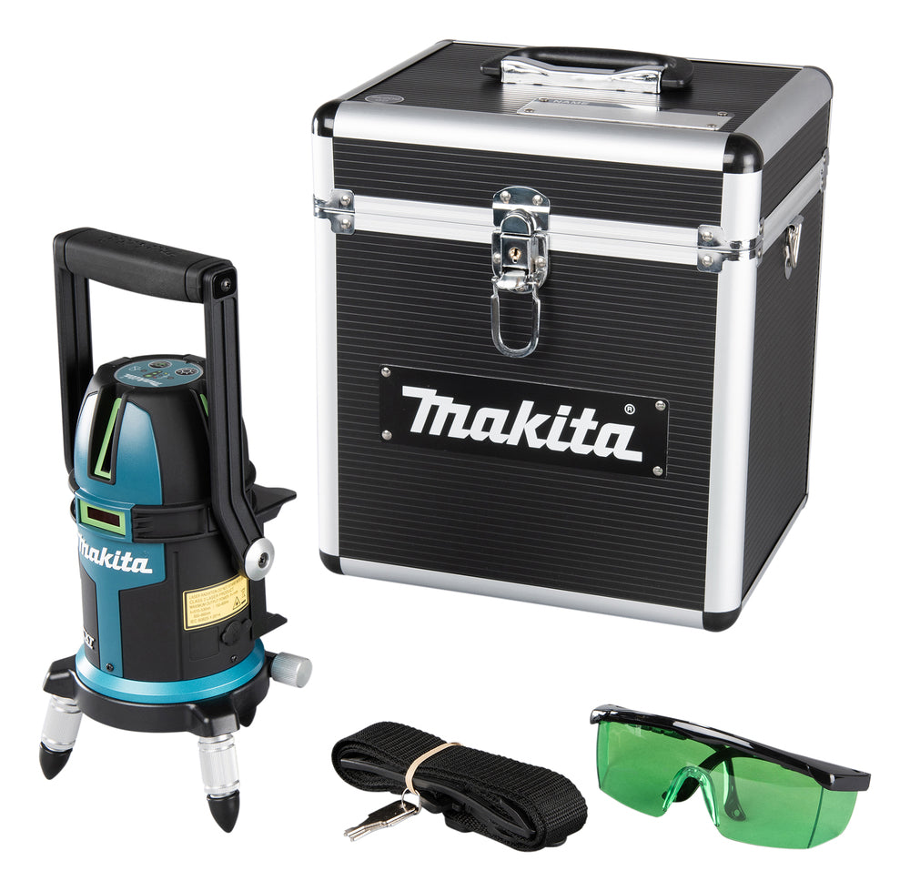 Makita Akku-Multilinienlaser – grüne Linien, selbstnivellierend, IP54 & 40 h Laufzeit - SK209GDZ