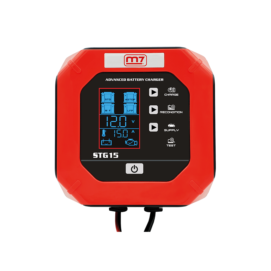 KING TONY Profi-Werkzeuge - Automatisches Ladegerät 12/24V 15Ah STG15