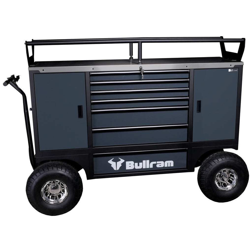 Bullram Roadmaster Profi-Werkstattwagen 7 Schubladen mit Reifenablage - mobiler Werkzeugschrank - TB127PB
