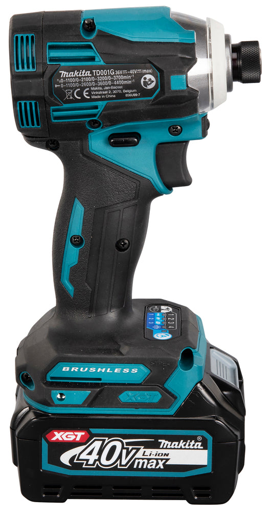 Makita Akku-Schlagschrauber 40V max – bürstenlos, LED, XPT & Set mit 2 Akkus 2,5 Ah + Ladegerät - TD001GD201