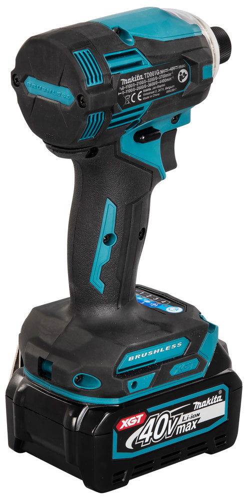 Makita Akku-Schlagschrauber 40V max – bürstenlos, LED, XPT & Set mit 2 Akkus 2,5 Ah + Ladegerät - TD001GD201