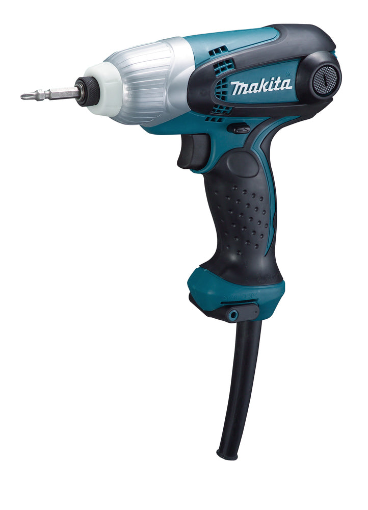 Makita Schlagschrauber 230 W – kompakt, 100 Nm, 1/4"-Innensechskant & LED für Trockenbau - TD0101F