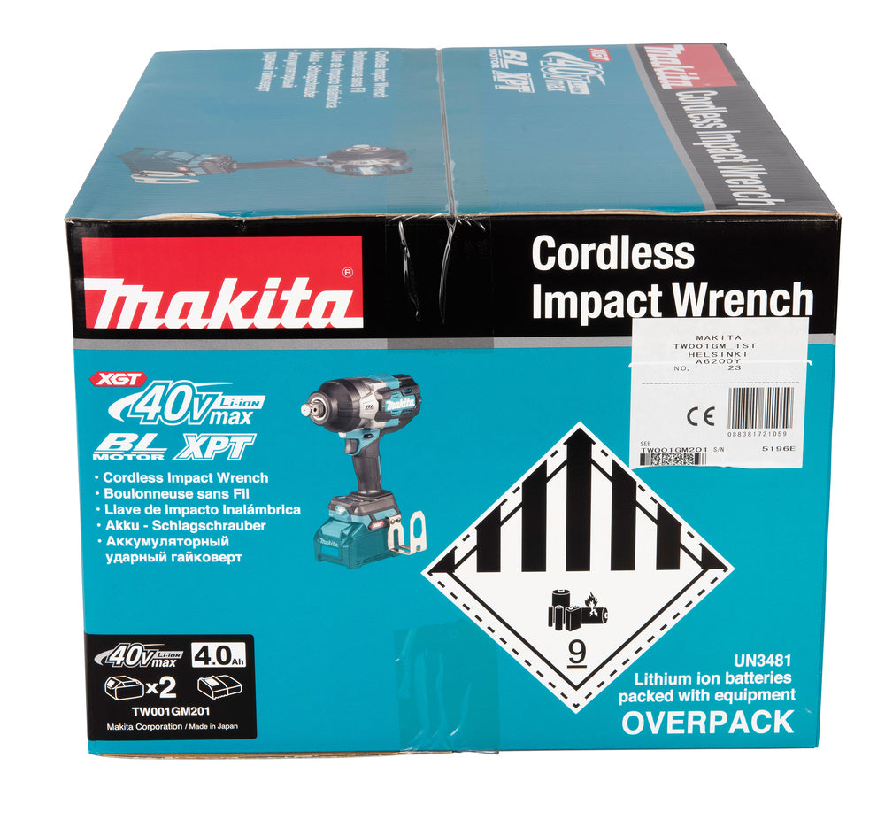 Makita Akku-Schlagschrauber 40V max – Set mit 2x 4,0 Ah Akkus, Schnellladegerät & Transportkoffer - TW001GM201