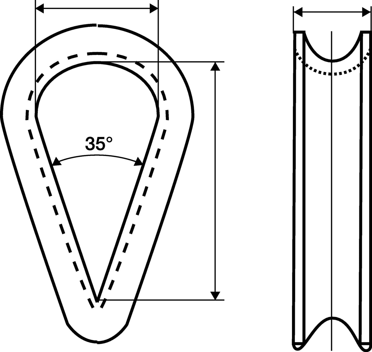 Kleinsorge Kausche DIN 6899 Form B 12 mm Seil-Nenngröße 11,0 mm ZN mit tiefer Rille – 50 Stk.