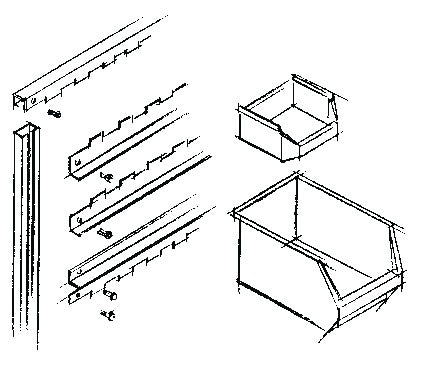 TECWERK Sichtlagerkastenset 1000x1010x255 mm verzinkt mit 57 Sichtlagerkästen