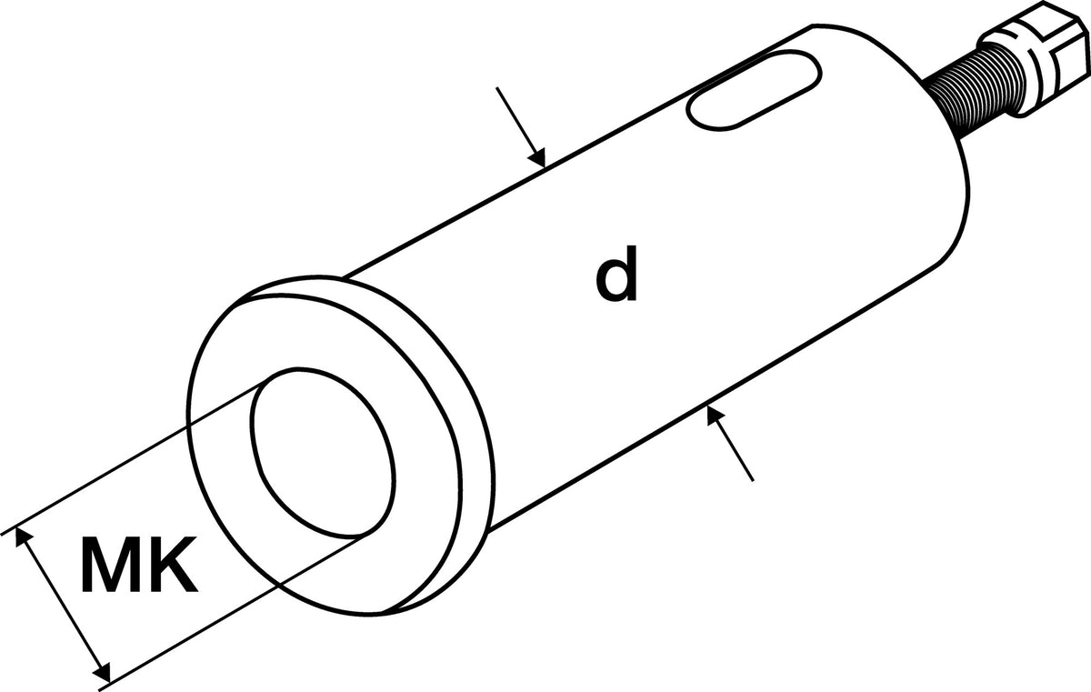 TECWERK Morsekonushülse MK2 für Wechselhalter Stahlhalterkopf A, Außen-Ø 30 mm