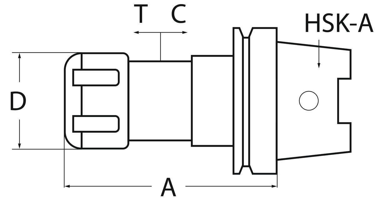 Gewindeschneidfutter Synchron DIN 69893A M3-M12 HSK-A63 TECWERK