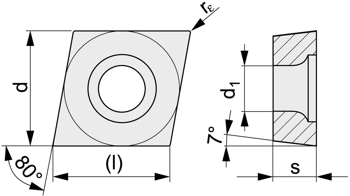 TECWERK Wendeschneidplatte CCMT060202-F PMK35 für Schlichtbearbeitung
