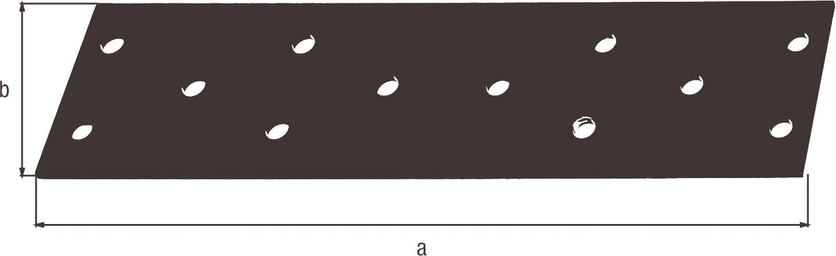 GAH Lochplatte 200 x 60 x 2 mm Stahl roh, verzinkt, schwarz kunststoffbeschichtet – 25 Stück