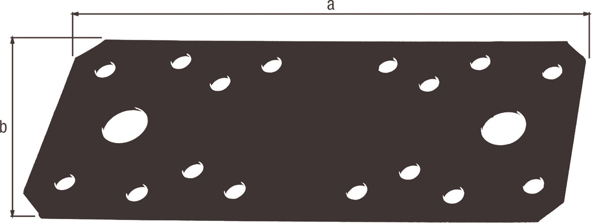 GAH Flachverbinder EN 14545, 96 x 35 x 2,5 mm, Stahl schwarz kunststoffbeschichtet