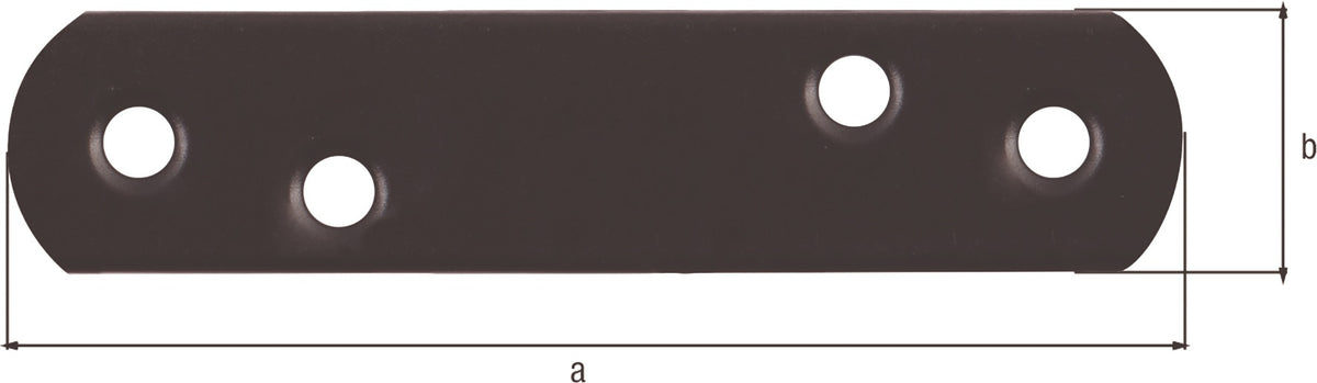 GAH Flachverbinder 37 mm Stahl schwarz kunststoffbeschichtet 100 Stück