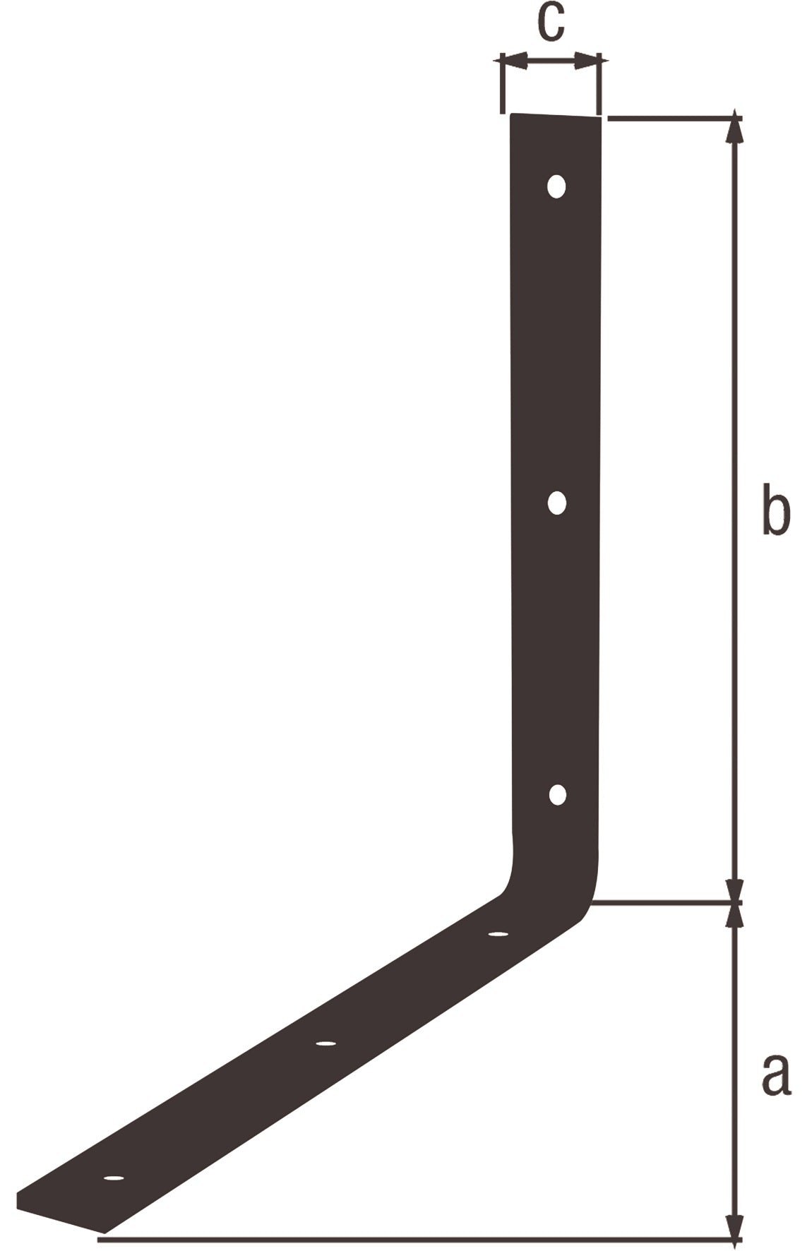 GAH Balkenwinkel 250x250 mm gleichschenklig, Stahl verzinkt schwarz kunststoffbeschichtet