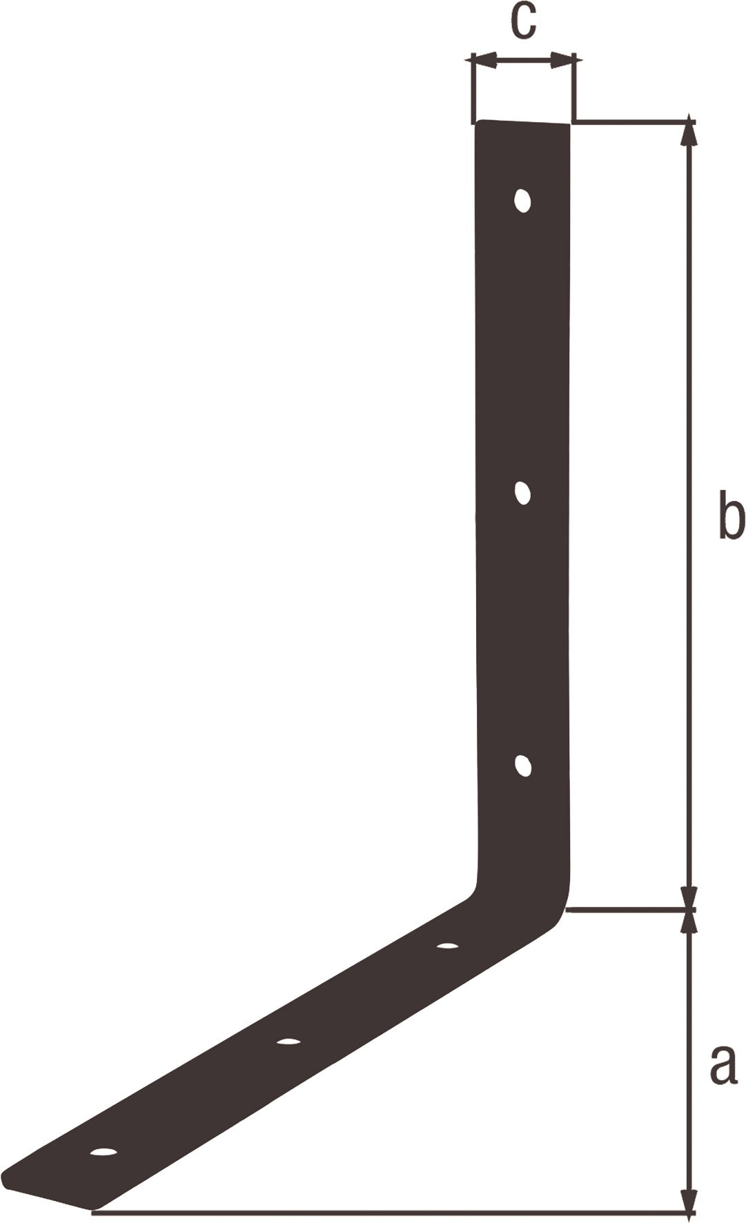 GAH Balkenwinkel 250x250 mm gleichschenklig, Stahl verzinkt schwarz kunststoffbeschichtet