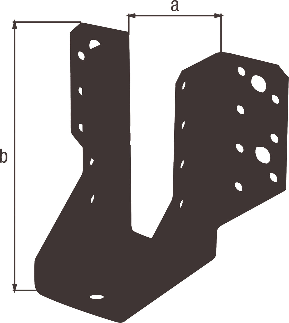 GAH Balkenschuh Typ A 45/110 mm, 2 mm Stahl verzinkt schwarz kunststoffbeschichtet, ETA-08/0171