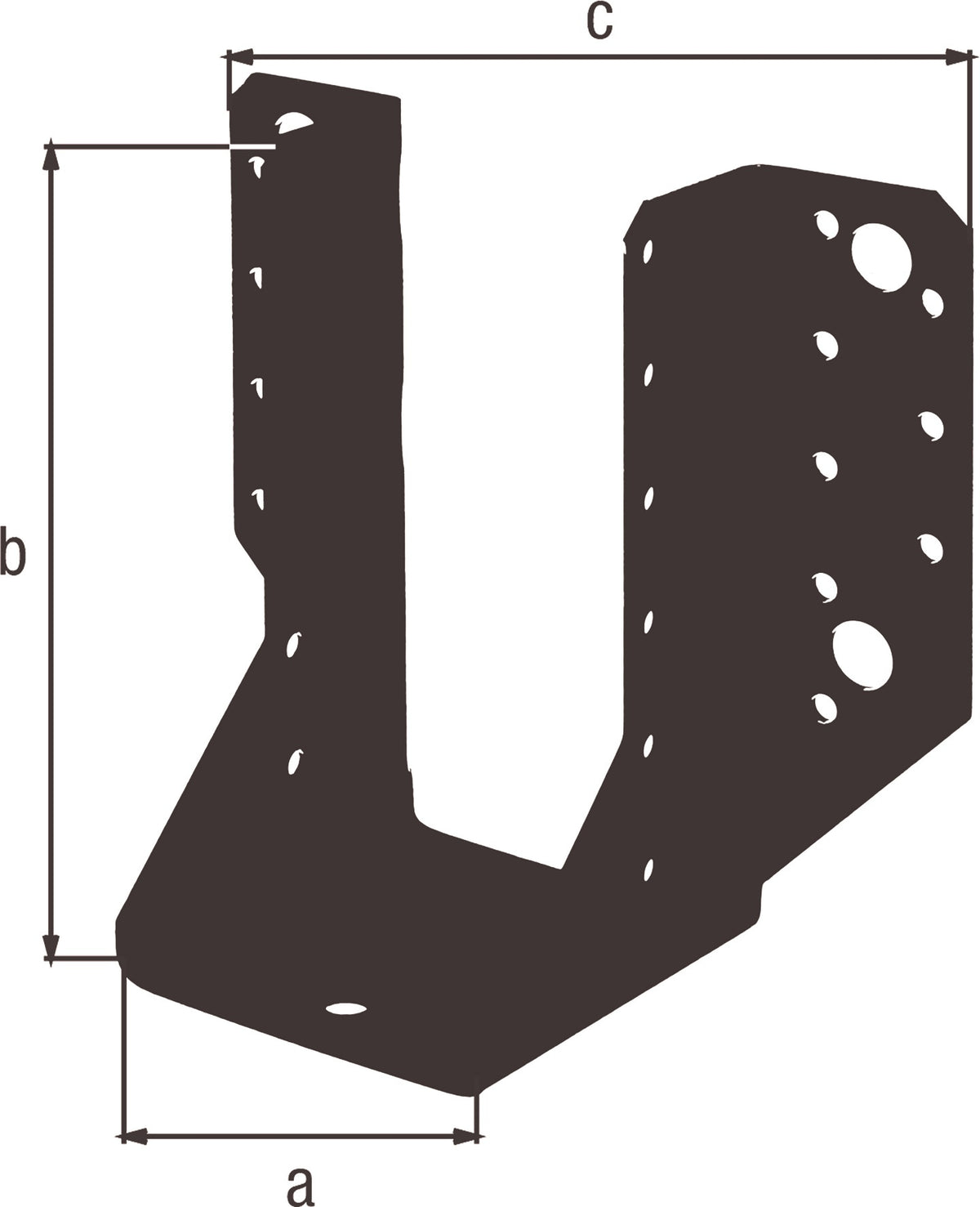GAH Balkenschuh Typ A 45/110 mm, 2 mm Stahl verzinkt schwarz kunststoffbeschichtet, ETA-08/0171